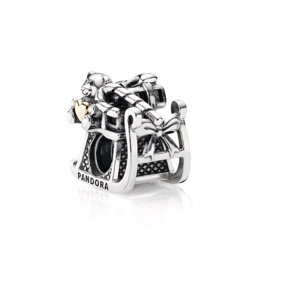 Charm berloques PANDORA de Prata e Ouro Trenó - 791207  Clique na imagem para fechar