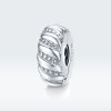 Clipe De Prata Textura Simples estilo Pandora - BSC278