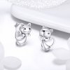 Brincos Petit Gato pegajoso estilo Pandora - SCE450