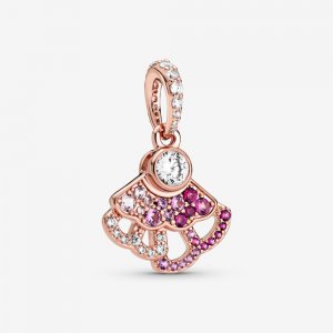 Charm Pendente Fã Rosa Pandora Rose - 788147C01 Charm Pendente Fã Rosa Pandora Rose - 788147C01