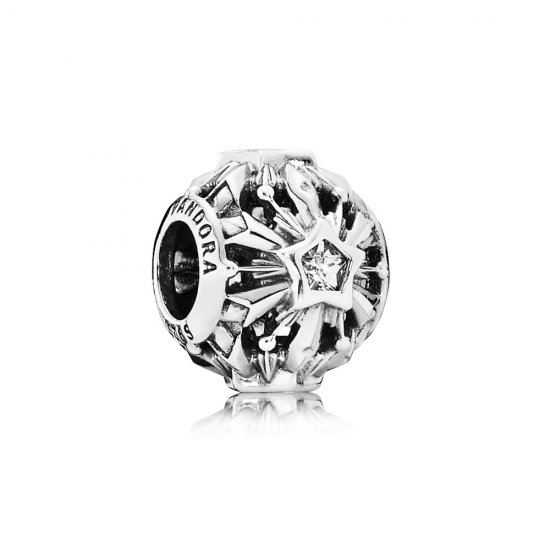 Charm Pandora de prata Floco de neve congelado a céu aberto  Clique na imagem para fechar