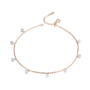 Tornozeleira cz puro Rosa - SCT015