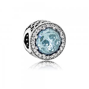 Charm PANDORA Coração Radiante Azul Glacial - 791725NGL Charm PANDORA Coração Radiante Azul Glacial - 791725NGL