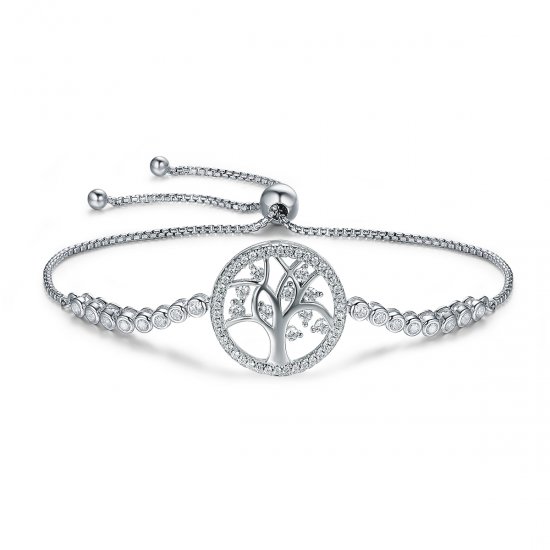 Pulseira Árvore da Vida Brilhante estilo Pandora - SCB035  Clique na imagem para fechar