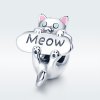 Charm Frasco de perfume de gato travesso estilo Pandora - SCC874