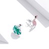 Brincos Petit Folha e Flamingos estilo Pandora - SCE1124