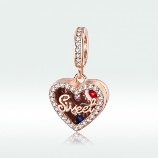 Charm Pendente Caixa de presente de chocolate estilo Pandora Rose - SCC1670  Clique na imagem para fechar