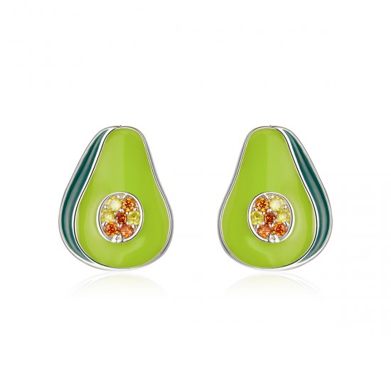 Brincos Petit Abacate estilo Pandora - SCE1015  Clique na imagem para fechar