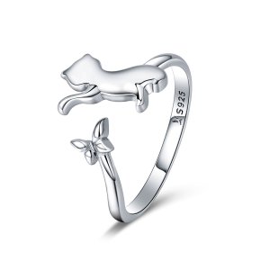 Anel Companheirismo do gato estilo Pandora - SCR443 Anel Companheirismo do gato estilo Pandora - SCR443