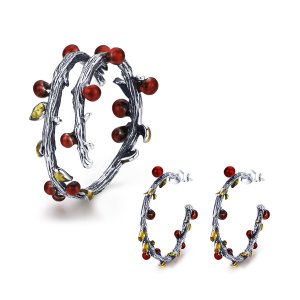 Conjunto de joias Dois tons Cor do outono estilo Pandora - SET005 Conjunto de joias Dois tons Cor do outono estilo Pandora - SET005