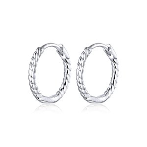 Brinco Argolas Corda de cânhamo circular estilo Pandora - SCE841 Brinco Argolas Corda de cânhamo circular estilo Pandora - SCE841