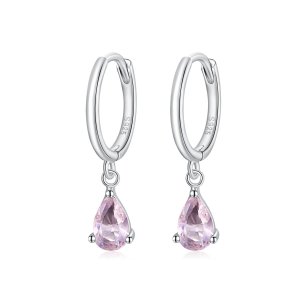 Brinco Pingo D'água estilo Pandora - SCE1018-PK Brinco Pingo D'água estilo Pandora - SCE1018-PK