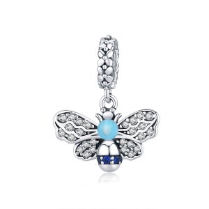 Charm Pendente Abelha Azul estilo Pandora - SCC1480 Charm Pendente Abelha Azul estilo Pandora - SCC1480
