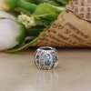 Charm berloques Pandora de prata Pedra azul
