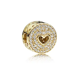 (imagem para) Charm berloques Pandora de Ouro Coração de luxo