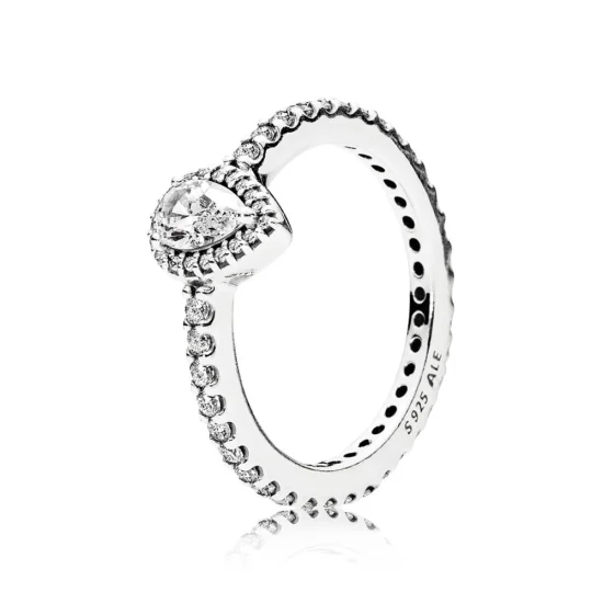 (imagem para) Anel PANDORA Delicada Gota de Água Brilhante - 196254CZ