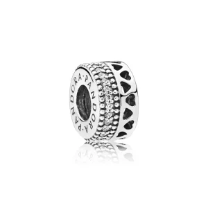 Separador PANDORA Signature - Corações e Pavê - 797415CZ (imagem para) Separador PANDORA Signature - Corações e Pavê - 797415CZ