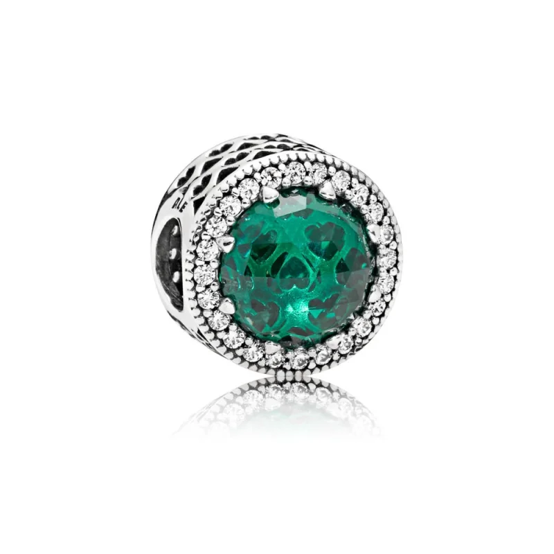 (imagem para) Charm PANDORA Coração Radiante Verde - 791725NSG