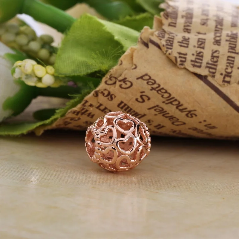 (imagem para) Charm berloques PANDORA Rose Corações Vazados - 780964 - Visualizar 2