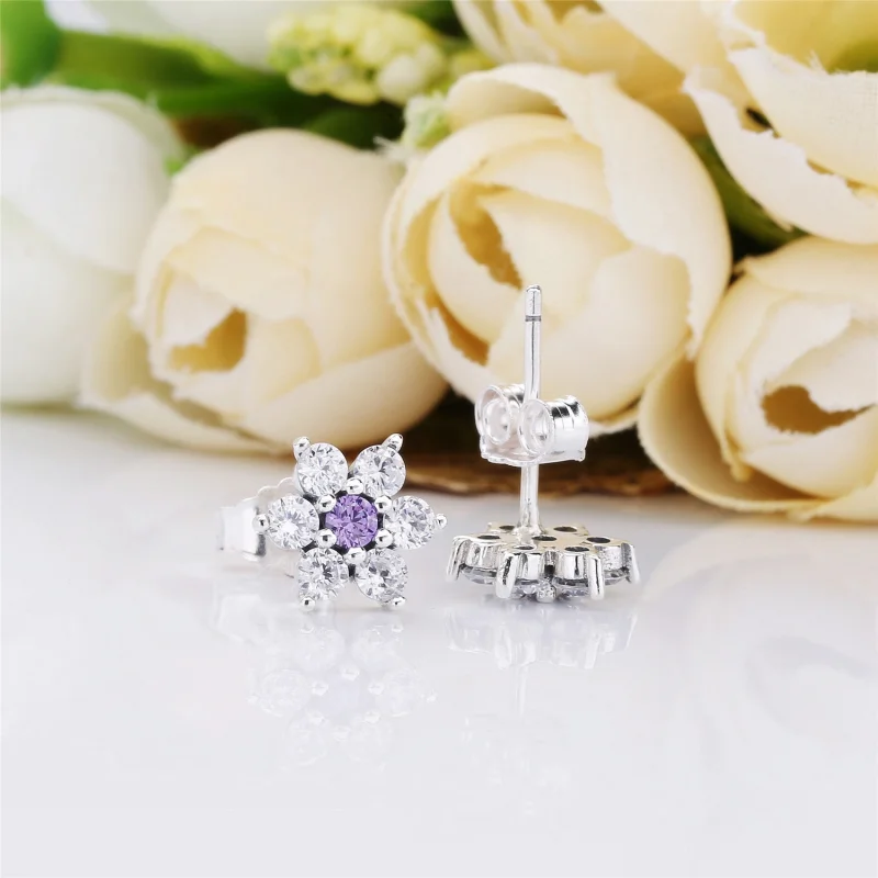 (imagem para) Brinco PANDORA Forget-Me- Knot Flor da Recordação - 290690ACZ - Visualizar 3