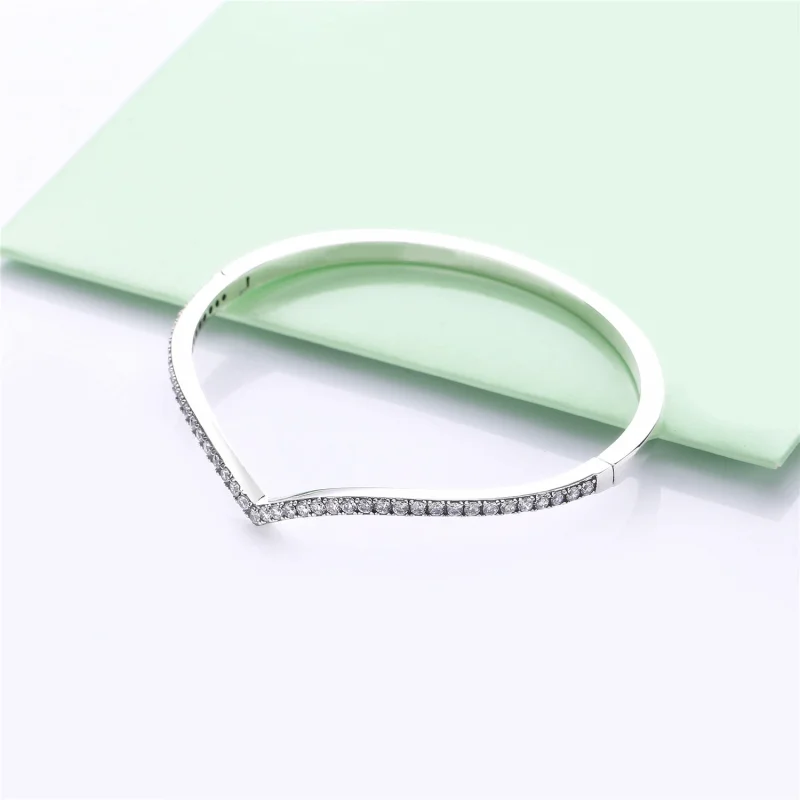 (imagem para) Bracelete Rígido PANDORA Chevron Brilhante - 597837CZ - Visualizar 2