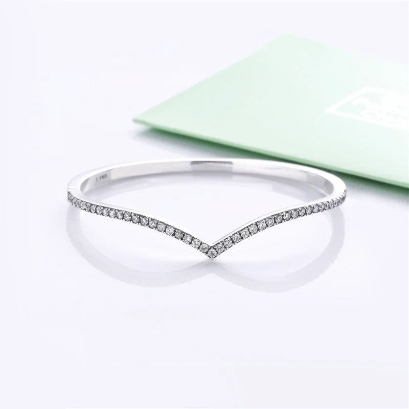 (imagem para) Bracelete Rígido PANDORA Chevron Brilhante - 597837CZ - Visualizar 3