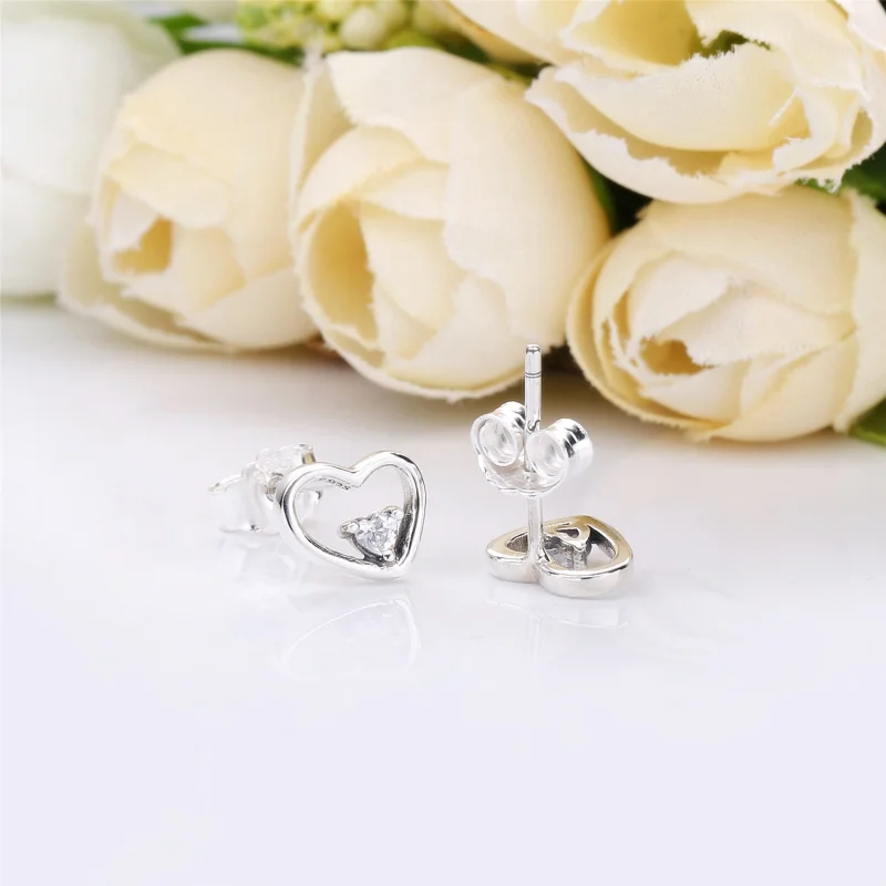 (imagem para) Brincos PANDORA Asymmetric Hearts of Love - 297813CZ - Brincos PANDORA - Visualizar 5