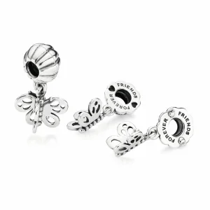 (imagem para) Charm PANDORA de Prata Duplo Pendente Amigas para Sempre - 790531