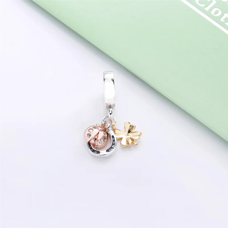 (imagem para) Pingente Pandora Ferradura, trevo e joaninha - Visualizar 4