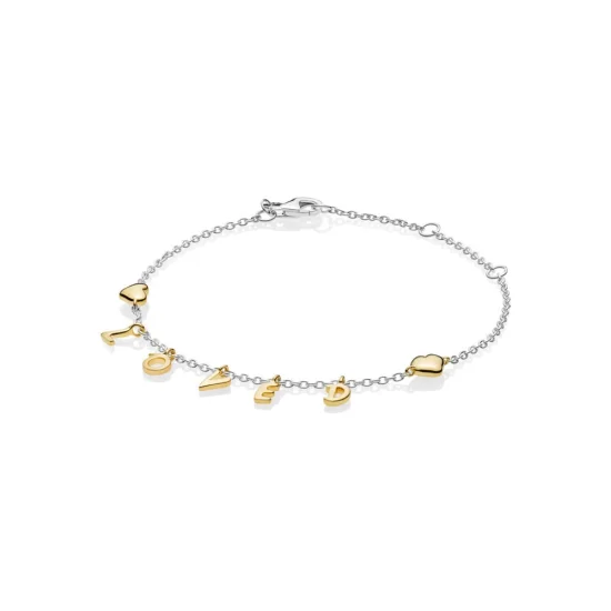 (imagem para) Pulseira pandora prata Você É Amada