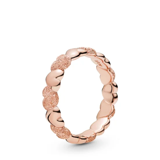 (imagem para) Anel Corações Brilhantes Matte Pandora Rose - 187950