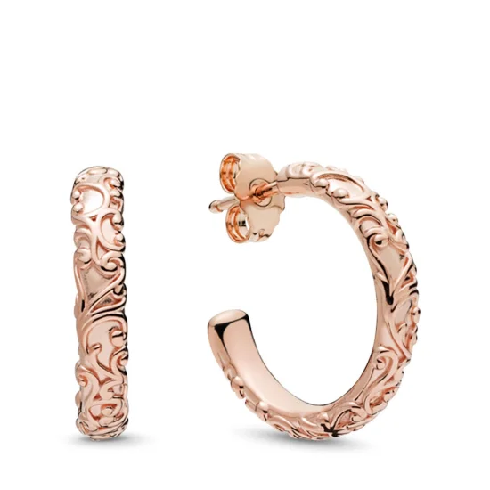 (imagem para) Brinco Argolas Beleza Real Pandora Rosa - 287732