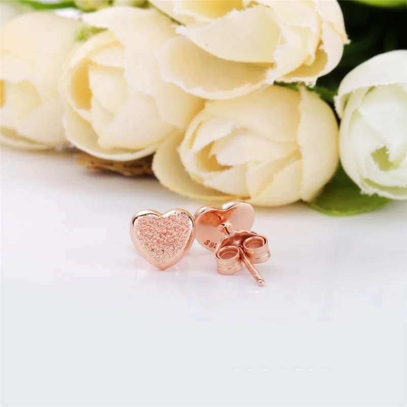 (imagem para) Brincos Petit Corações Brilhantes Matte Pandora Rose - 287928 - Visualizar 3