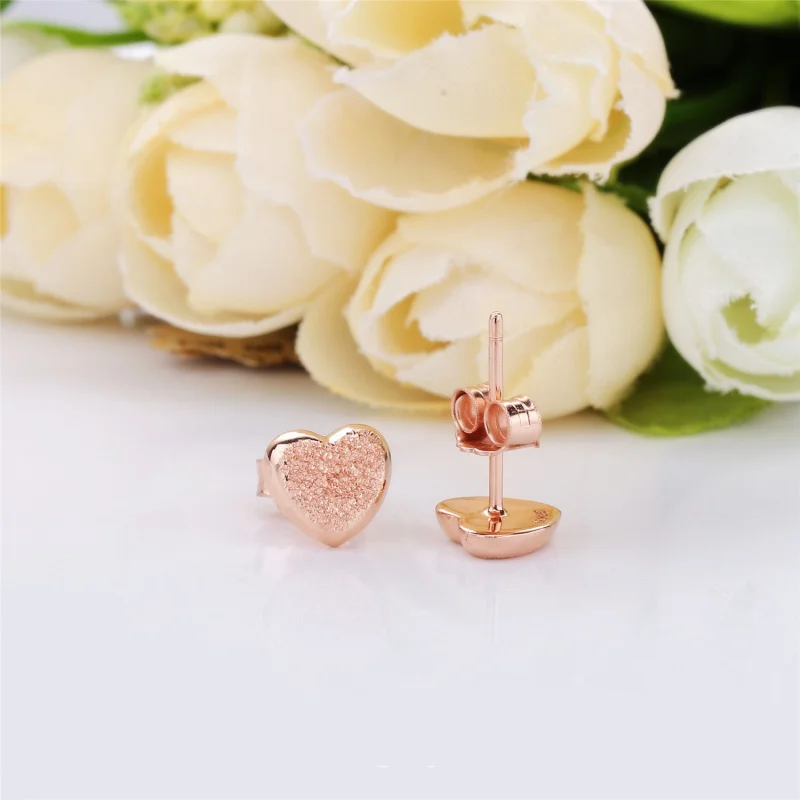 (imagem para) Brincos Petit Corações Brilhantes Matte Pandora Rose - 287928 - Visualizar 4
