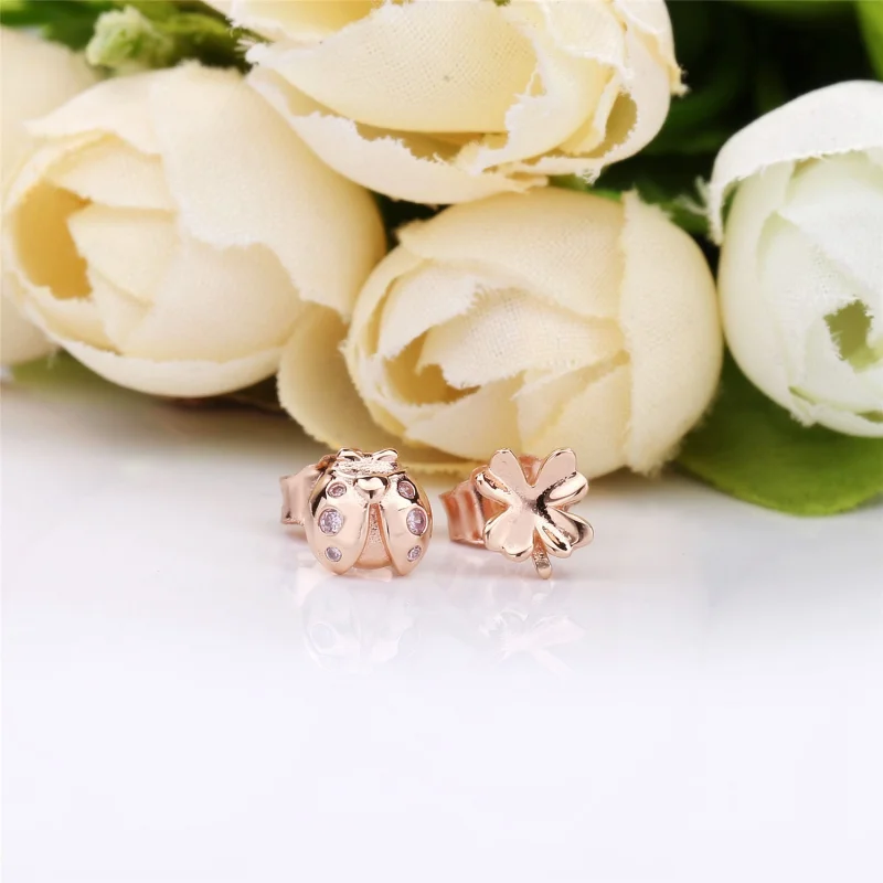 (imagem para) Brincos Petit Trevo de quatro folhas e joaninha Pandora Rose - 287960NPO - Visualizar 2