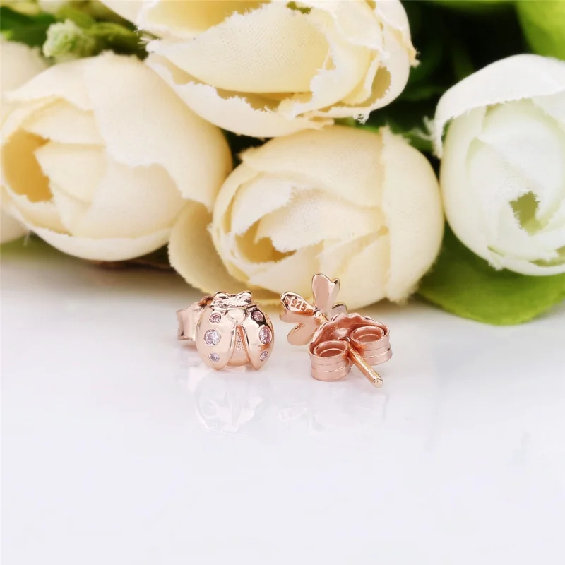 (imagem para) Brincos Petit Trevo de quatro folhas e joaninha Pandora Rose - 287960NPO - Visualizar 3