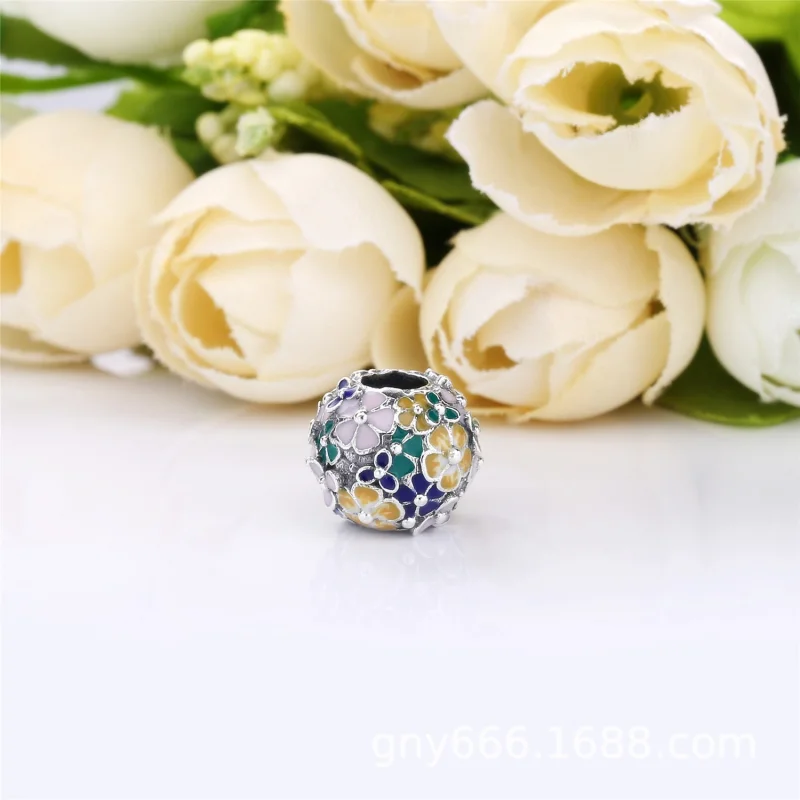 (imagem para) Charm Arranjo clássico de flores Pandora - 797907ENMX - Visualizar 3