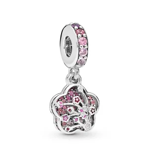 Charm Pendente Flor de Flor de Pêssego pavé Pandora - 798112NCCMX (imagem para) Charm Pendente Flor de Flor de Pêssego pavé Pandora - 798112NCCMX