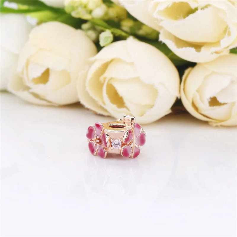 (imagem para) Clipe Flor de Flor de Pêssego Pandora Rose - 788099CZ - Visualizar 3