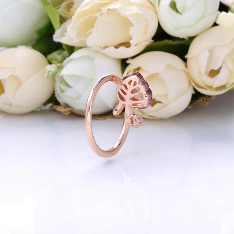 (imagem para) Anel Vidro Murano Rosa & Sai Pandora Rose - 188319PMU - Visualizar 3
