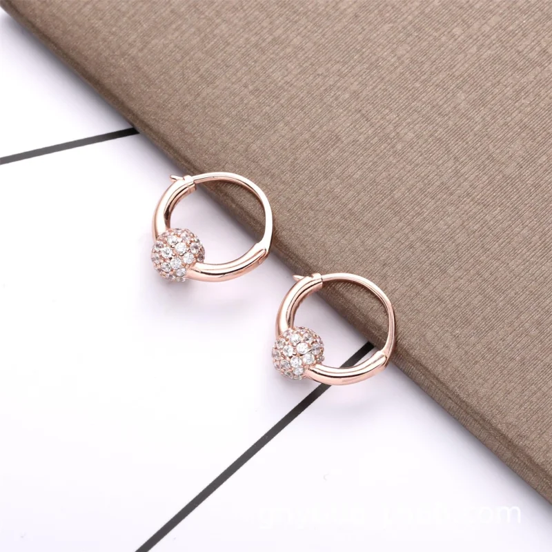 (imagem para) Brinco Argolas Pavé Bead Pandora Rosa - 288294CZ - Visualizar 2