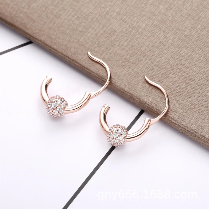 (imagem para) Brinco Argolas Pavé Bead Pandora Rosa - 288294CZ - Visualizar 3