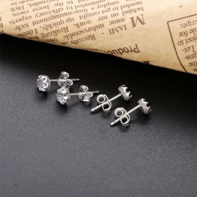 (imagem para) Brincos Clear Sparkling Crown Pandora - 298311CZ - Visualizar 2