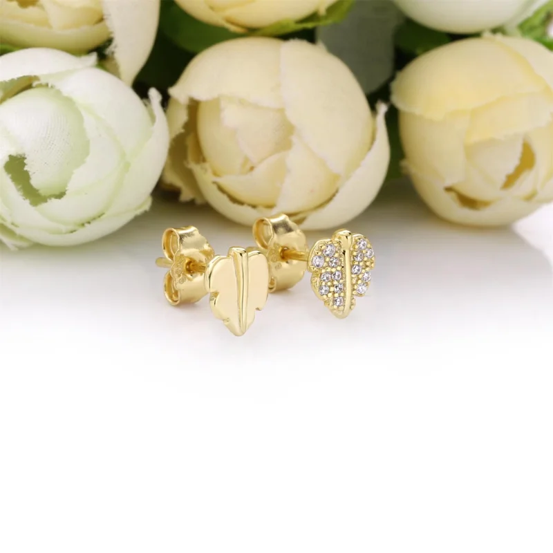(imagem para) Brincos Petit Folha brilhante e cintilante Pandora Shine - 268334CZ - Visualizar 2