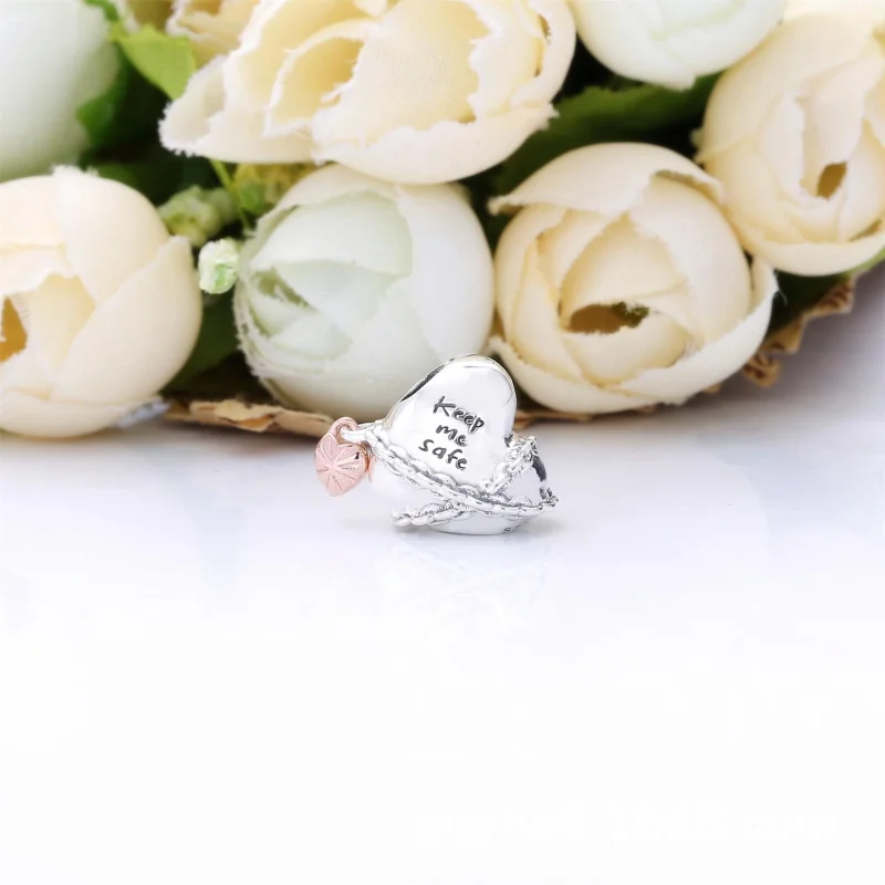 (imagem para) Charm Coração Acorrentado Pandora Rosa - 788344 - Visualizar 2