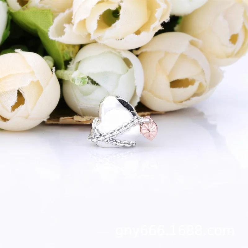 (imagem para) Charm Coração Acorrentado Pandora Rosa - 788344 - Visualizar 3