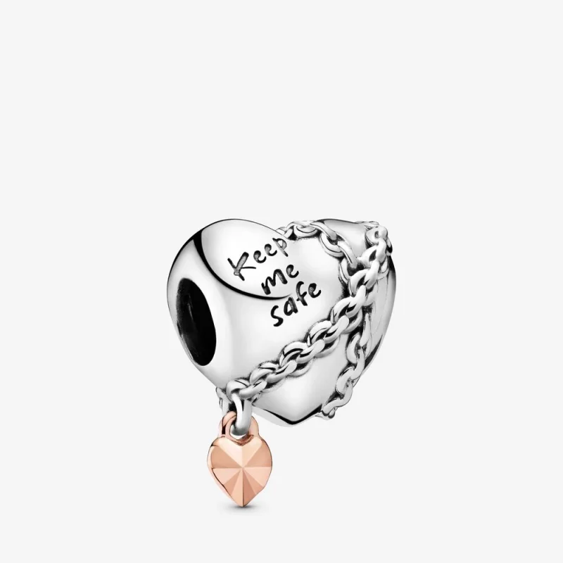 (imagem para) Charm Coração Acorrentado Pandora Rosa - 788344