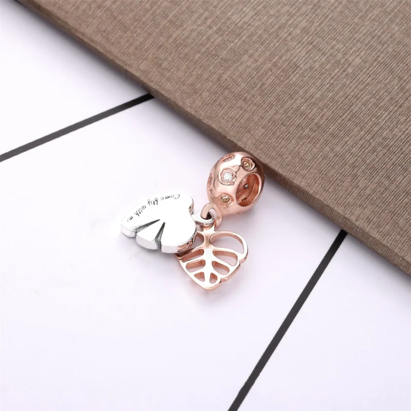 (imagem para) Charm Pendente Folhas cintilantes Pandora Rose - 788247CZ - Visualizar 3