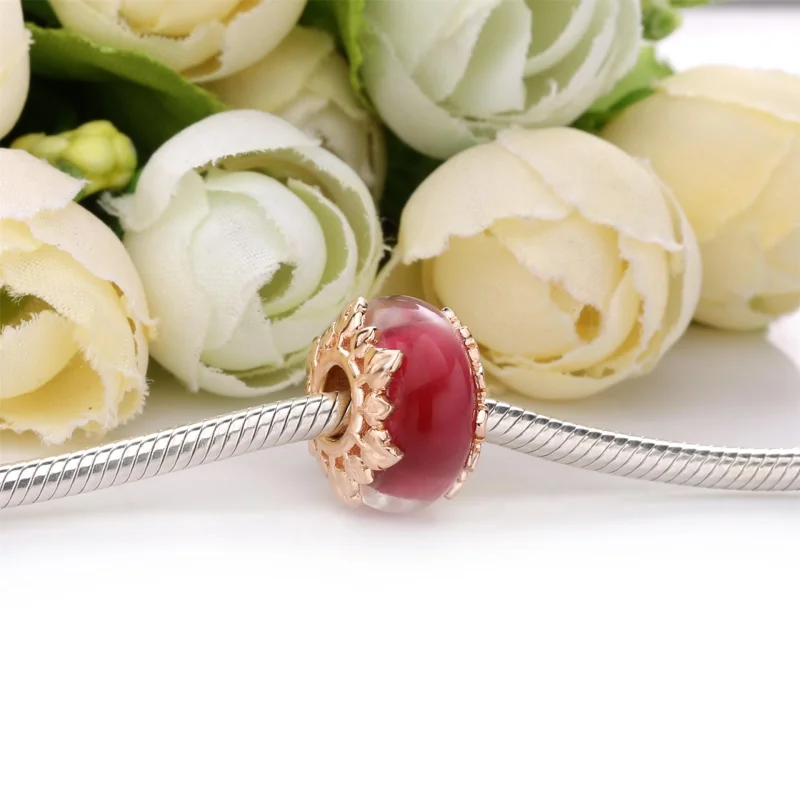 (imagem para) Charm Vidro Murano Rosa & Sai Pandora - 788244 - Visualizar 3