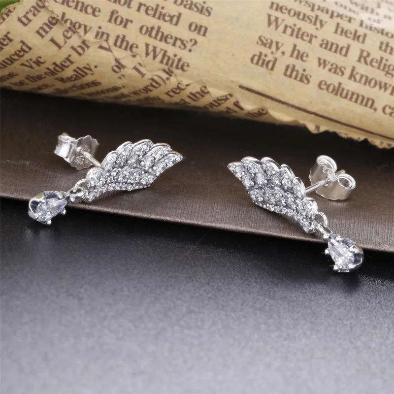 (imagem para) Brincos Petit Asa de Anjo Pendurado Pandora - 298493C01 - Visualizar 3